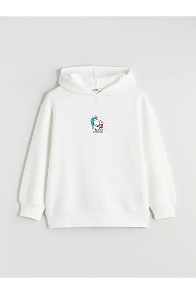 LC Waikiki Hooded Snoopy Printed Girls' Thick Sweatshirt