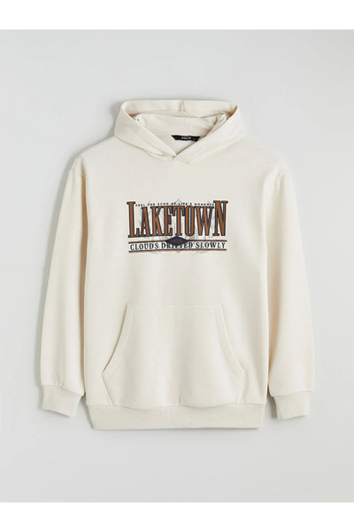 LC Waikiki με τύπωμα Ανδρικό χοντρό φούτερ με κουκούλα