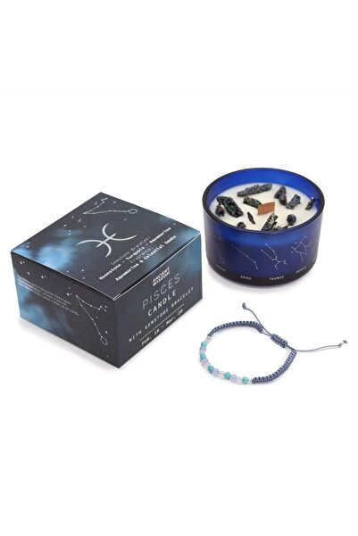 AW Gifts Crystal Candle and Gemstone Bracelet for Pisces