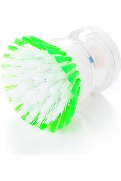Generic Dishwashing brush with multi-colored soap dispenser, 9x5x6cm