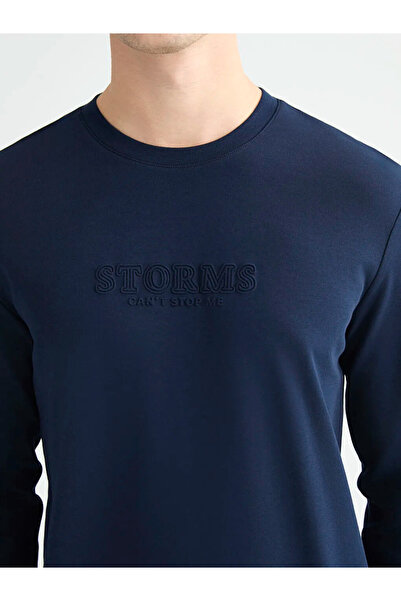 LC Waikiki Crew Neck Long Sleeve Printed Men's T-Shirt