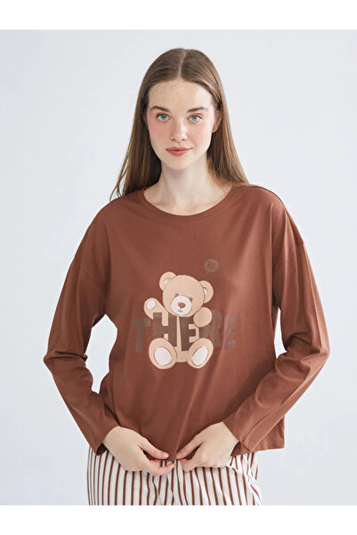 LC Waikiki Crew Neck Printed Women's Pajamas Set