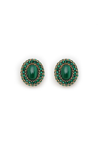 Mon Reve Forest Pulse Malahit Clip-On Earrings