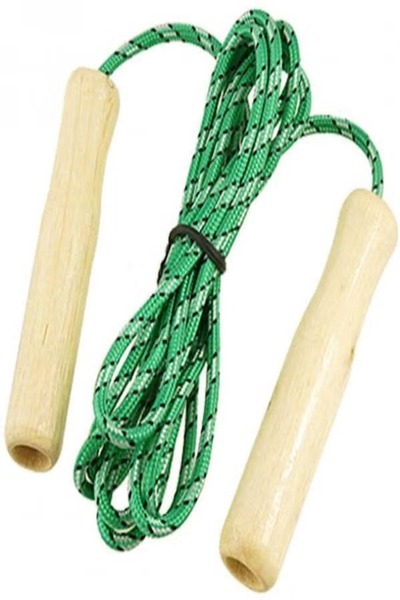Generic Jump rope with wooden handles - green