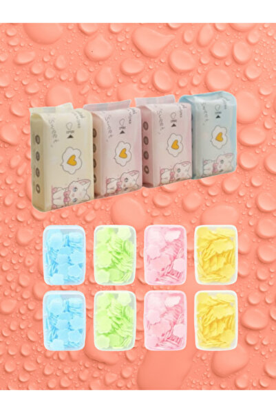 Dörtel Tedarik مجموعة مناديل مبللة بحجم الجيب مع رسوم كرتونية لطيفة ومجموعة صابون ورقي معطرة بحجم الجيب