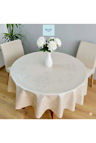 Blue Home 🆕 Round Luxury Tablecloth - Liquid Repellent Pvc - Wipeable - Decorative Luxury Tablecloth