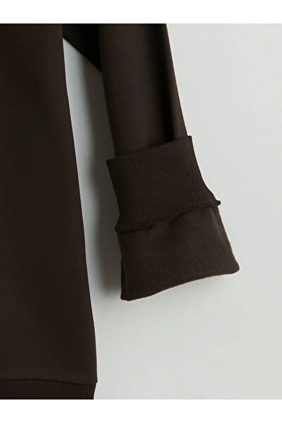 LC Waikiki Мъжки дебел суичър с щампа с кръгло деколте