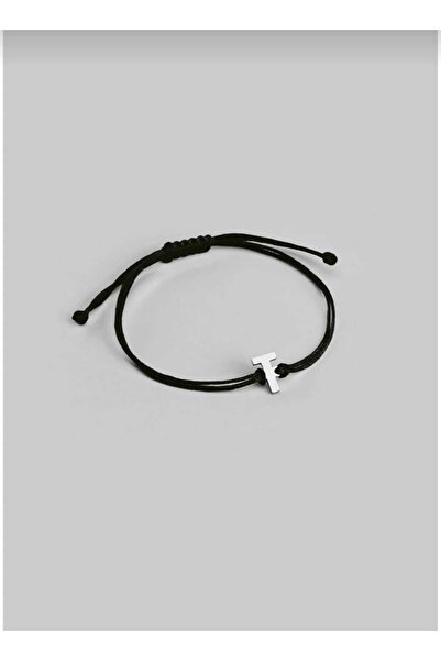 Dream Cut Collection T Initial Bracelet - Black