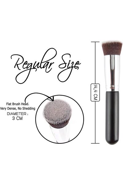 Generic Makeup Brush - Professional Blender for Foundation & Powder (Black, Synthetic