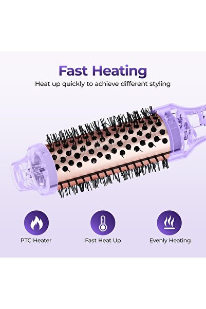 Pritech Thermal Brush 1.5 inch Heated Round Brush, Ionic Curling Iron, Adjustable Temperature, Dual