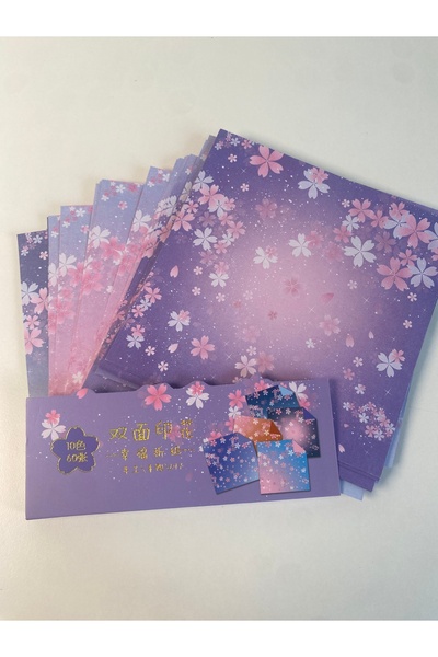 İnci Sakura Renkli Kağıt Origami Kağıdı 60 Adet