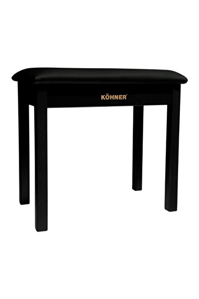KÖHNER Ahşap Ayaklı Kaliteli Piyano Taburesi - Siyah