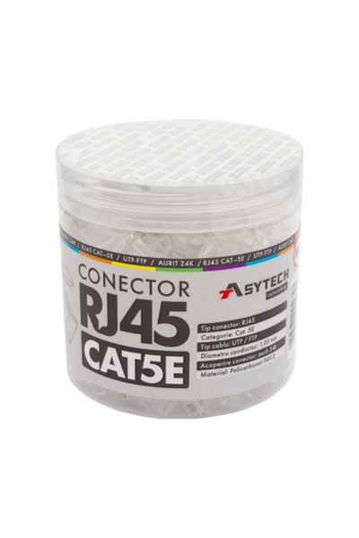 Asytech RJ-45 UTP Cat.5e Connector (100 pcs) RJ45-CAT5E-JAR