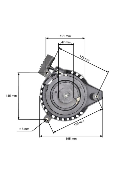 Roco Starter for Ruris lawn mower, Dac100XL