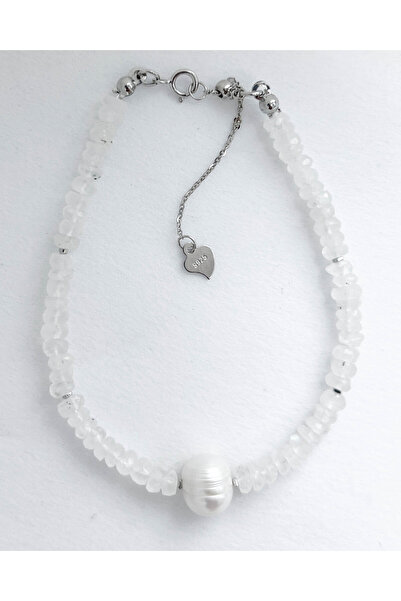 Moonlight Jewelry Bracelet "To the Moon and Pearls" – Moonstone and Cultured Pearl