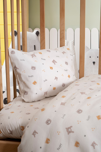 EIFIN Happy 100% Cotton Baby Duvet Cover Set