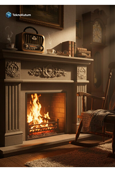 TEKNOKUTUM Nostaljik Radyo TWS destekli Bluetoothlu Ahşap Dekorasyonlu Tüm Bl...