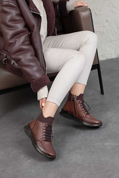 Adım Adım Γυναικείες μπότες με φερμουάρ από γνήσιο δέρμα