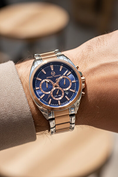 Sergio Tacchini Rose Silver Steel Cord Men's Wristwatch L.St.1.10095.6