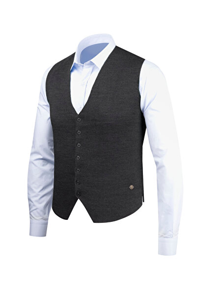 Çizgi Triko Ανδρικό πλεκτό αμάνικο γιλέκο με κουμπιά - 4241LS