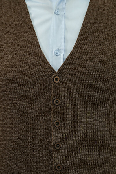 Çizgi Triko Men's Buttoned Sports / Regular Knitwear Knitted Sleeveless Vest - 4241Ls