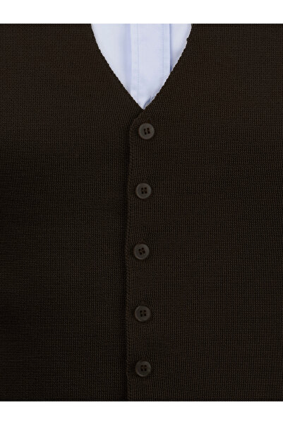 Çizgi Triko Men's Buttoned Sports / Regular Knitwear Knitted Sleeveless Vest - 4241Ls