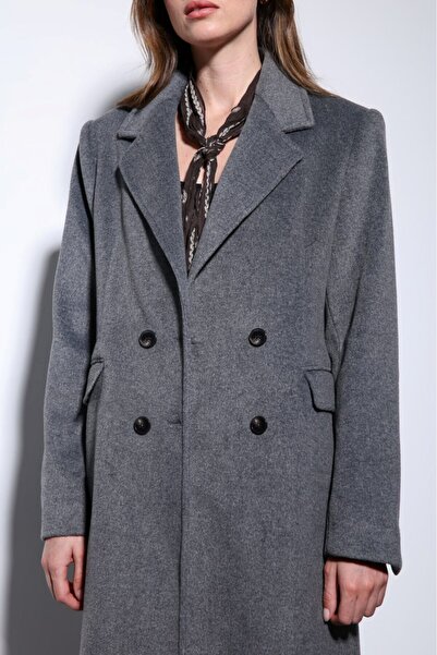 Starinci Mayo Women's Coat Classic Model with Pockets Gray
