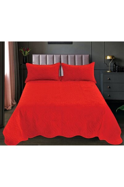 Unicorn Concept Bedspread set, C08, quilted, 3 pieces, 220x240cm, Red