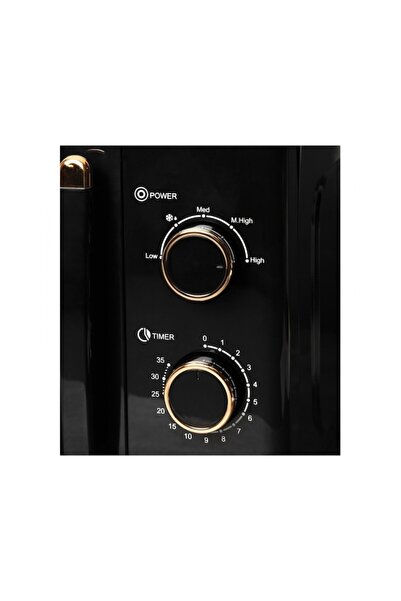 Voltz Oliver Microwave Oven, 700W, 20 L, 35-min timer, 5 power levels, defrost, turntable, Black/Gol