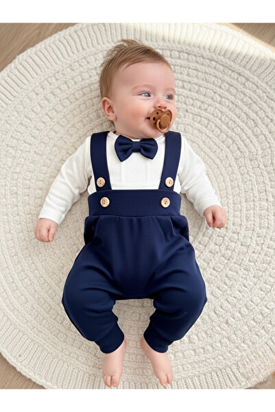 Jammybaby Saten Bel ve Papyon Detayrlı %100 Pamuk Nervür Dikişli Çıtçıtlı Bod...