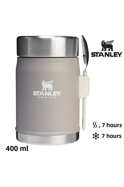 Stanley Classic Legendary Food Thermos with Spoon 0.4L Thermos Camping Flask Gray