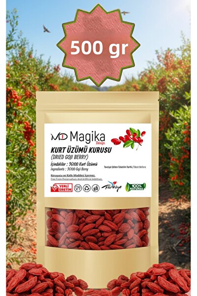 Magika Design توت الغوجي المجفف (التوت الغوجي المجفف)، إنتاج محلي، 500 جرام - طبيعي 100%، طازج 100%، محلي 100%