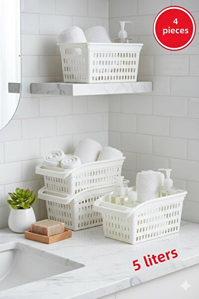 Open Home Concept 4 bucăți coș organizator perforat multifuncțional din plast...