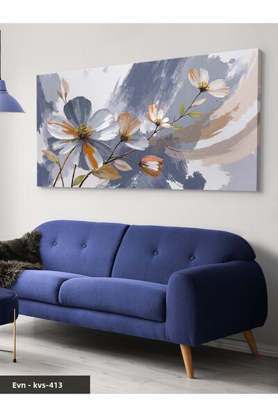 Evinemoda Κομψά λουλούδια με εμφάνιση ελαιογραφίας σε ένα κομμάτι καμβά - Ζωγ...