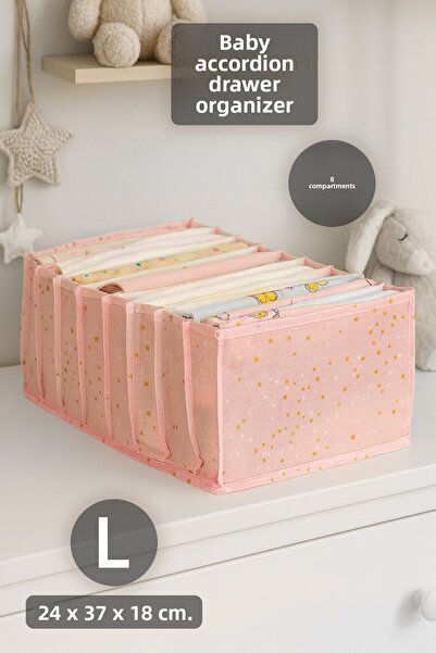 Meleni Baby 1 Piece Large Drawer Organizer - 8 Compartment Accordion Closet O...