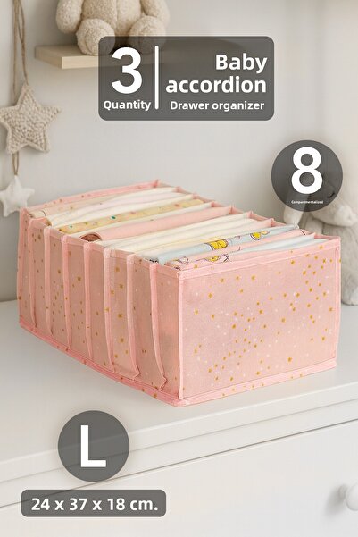 Meleni Baby 3 Pieces Large Drawer Organizer - 8 Compartment Accordion Closet ...