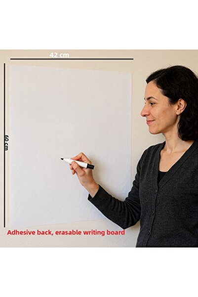 EXİZ TİCARET Blackboard, 60X42 cm Children's Blackboard That Sticks to the Wall, Erasable, with Blackboard Pen as a Gift