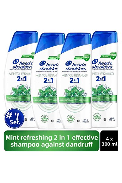 Head & Shoulders Menthol Freshness Anti-Dandruff Shampoo 300ml X 4 Pieces