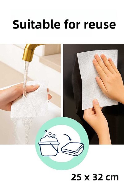 Nobera Disposable Cleaning Cloth – 25X32 cm |   20 Pieces |   Mop Compatible |   Reusable