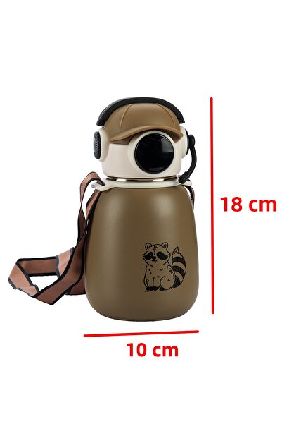 VENON Dj Design Brown 🤎ྀིྀི 500 ml Stainless Steel 🎧 Termos Matara – 10×18 Children's Water Bottle Flask