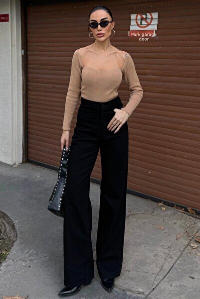 VAGGON 5 Pocket High Waist Palazzo Jeans