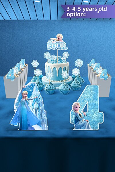 Hey Parti Frozen Elsa Birthday Party Set (3 Years Old, 4 Years Old, 5 Years Old Birthday Concept) - Midi