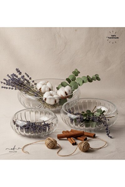 AKDEN STORE Cutting Decor 3-Piece Presentation Bowl, Appetizer Presentation, Salad Bowl