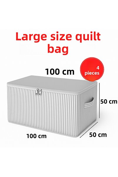 Spartek home textile 4- Pieces Anthracite Striped Maxi Large Size Pillow, Quilt, Cushion Cover Patterned 100X50