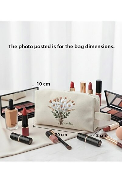 JANJAN Large Natural Makeup Bag, Organizer Bag, Organizer, Cosmetic Carrying Case,