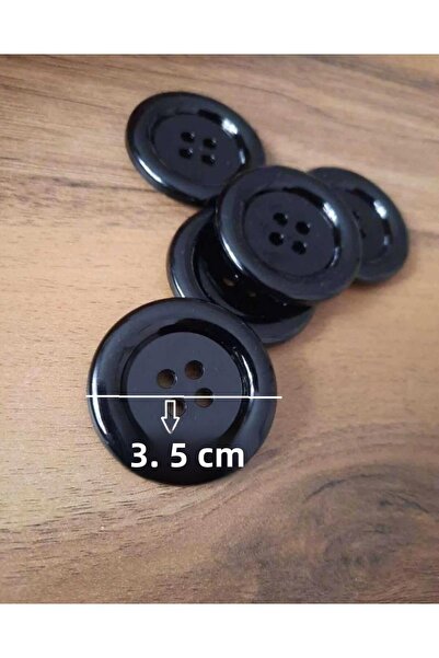 İMREN AKSESUAR سترة صوفية بأزرار إيطالية من البوليستر الأسود مقاس 3.5 سم، عبو...