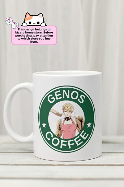 Kizaru Home كوب من الخزف بتصميم One Punch Man - Genos Coffee Anime Design مطبوع