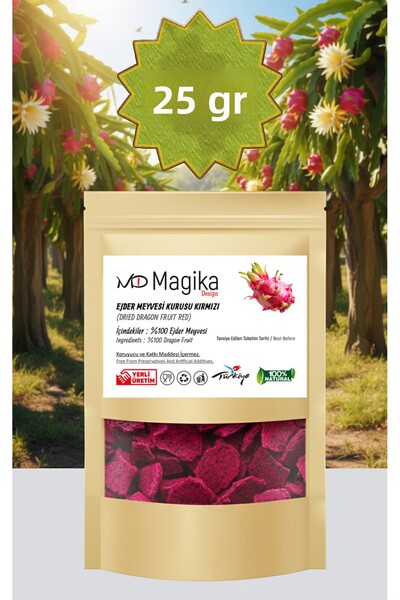 Magika Design 25 Gr Dried Dragon Fruit Red, Fresh Harvest, Domestic Productio...