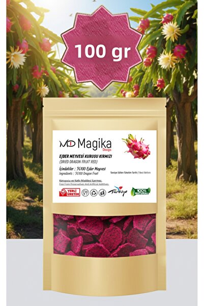 Magika Design 100 جرام من فاكهة التنين المجففة طبيعياً باللون الأحمر، إنتاج م...