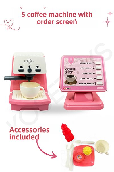kosetoys Toy Order Display Screen Coffee Machine with Sound and Light Effects
